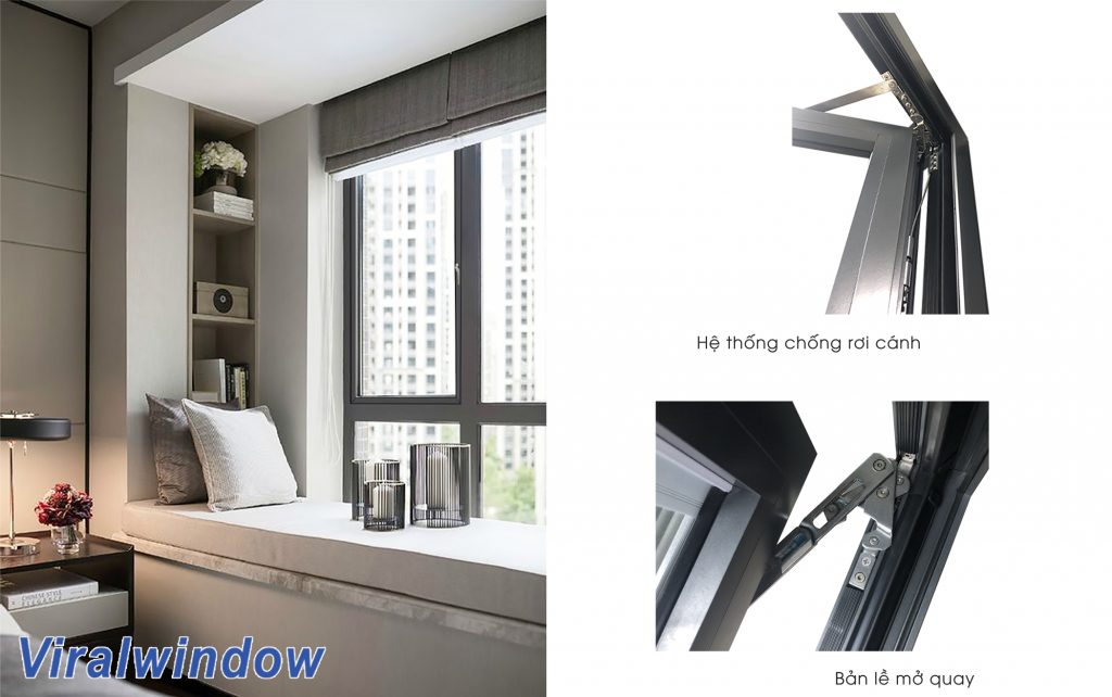 Hệ VRE65 - Cửa sổ mở quay hất Viralwindow